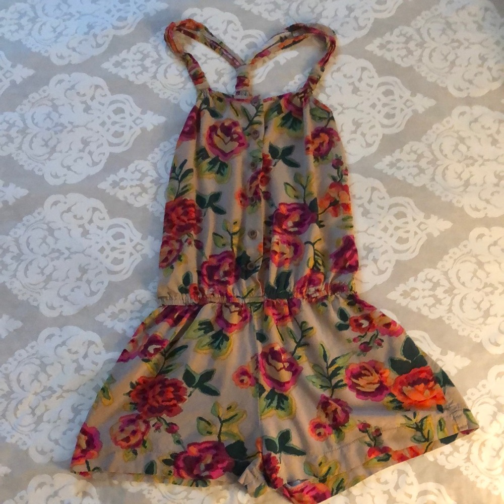 Red Berry romper - floral